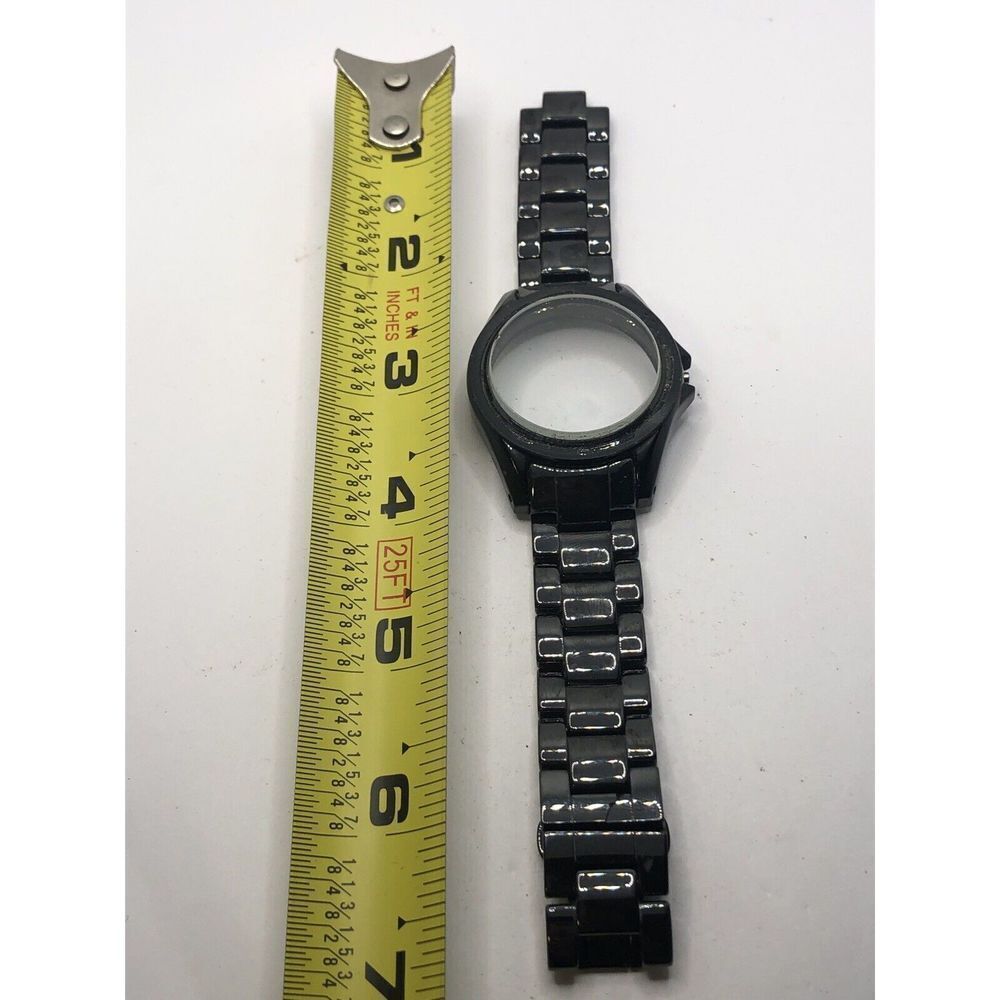 Michael Kors Watch Parts Black Ceramic Partial Band 18mm Case 30mm Clasp PJ193